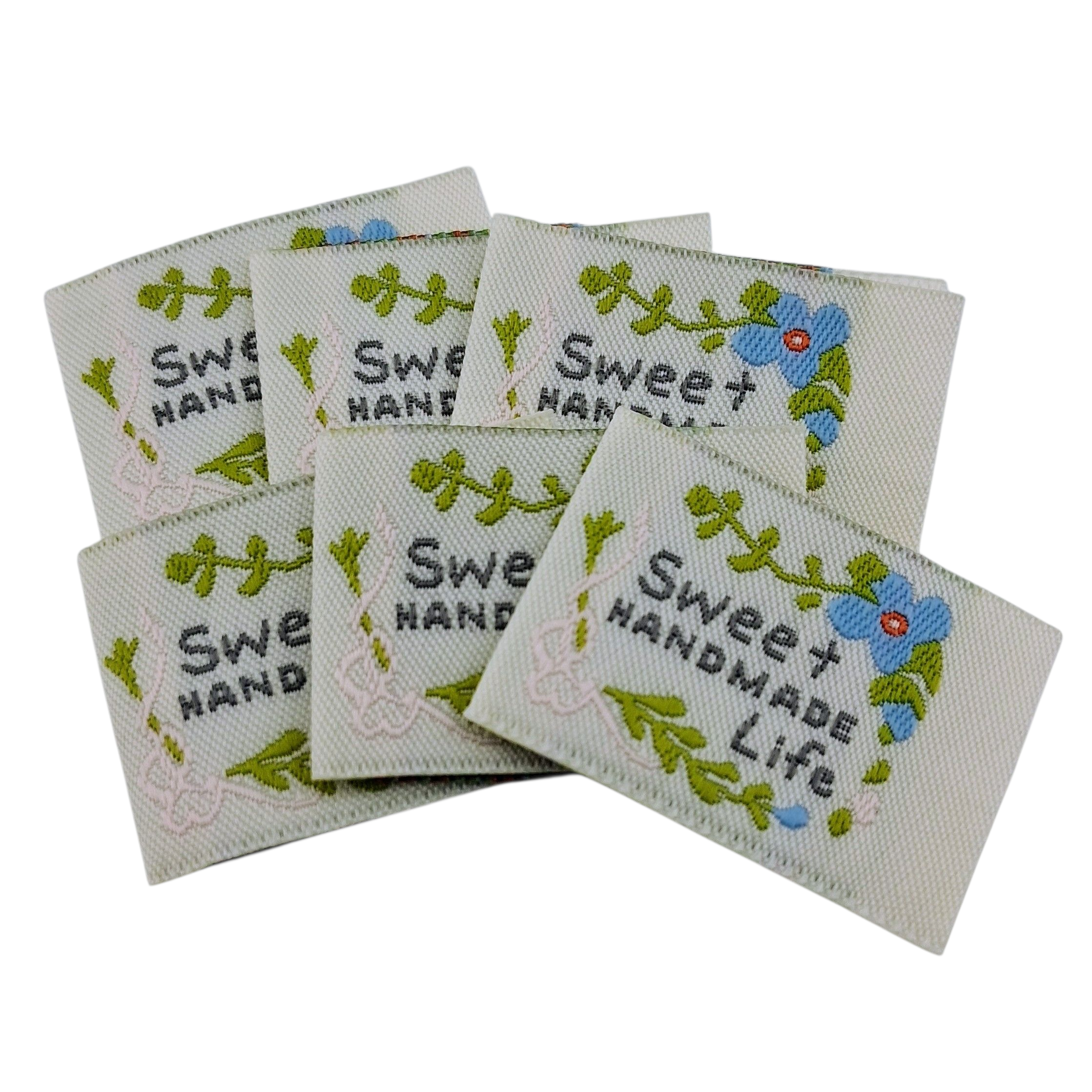 Étiquettes en tissu Sweet hanmade life fabric labels