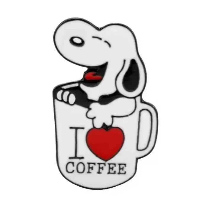 Épinglettes émaillées Snoopy I love coffee pin