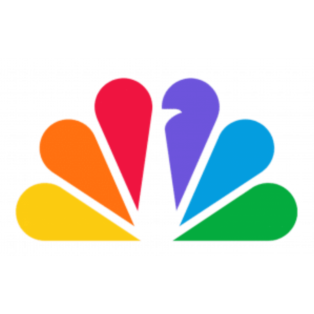 Colorful NBC peacock logo with six feathers in red, purple, blue, green, yellow, and orange.