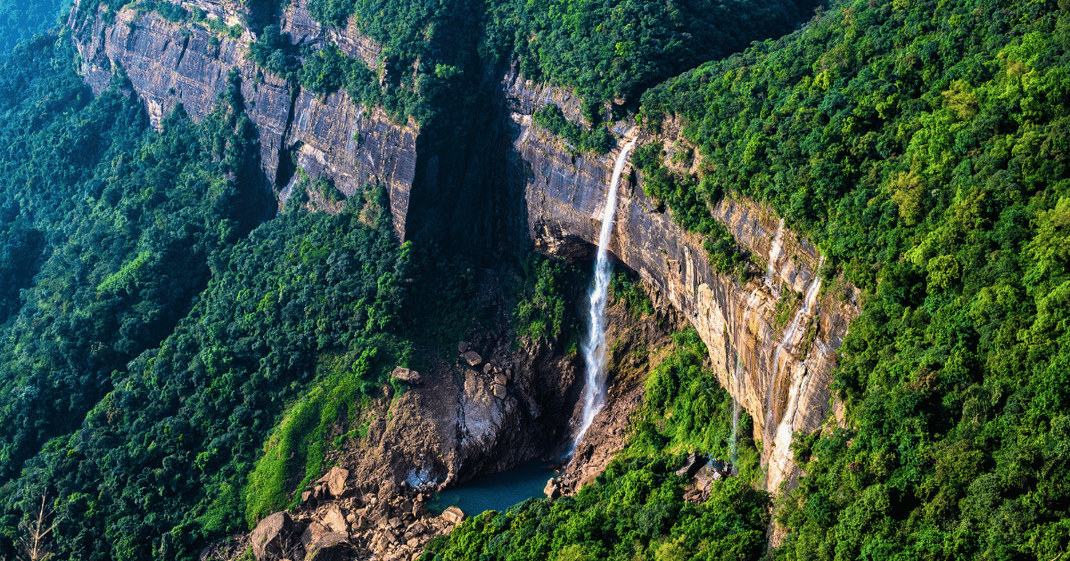 Nohkalikai Falls in North East India