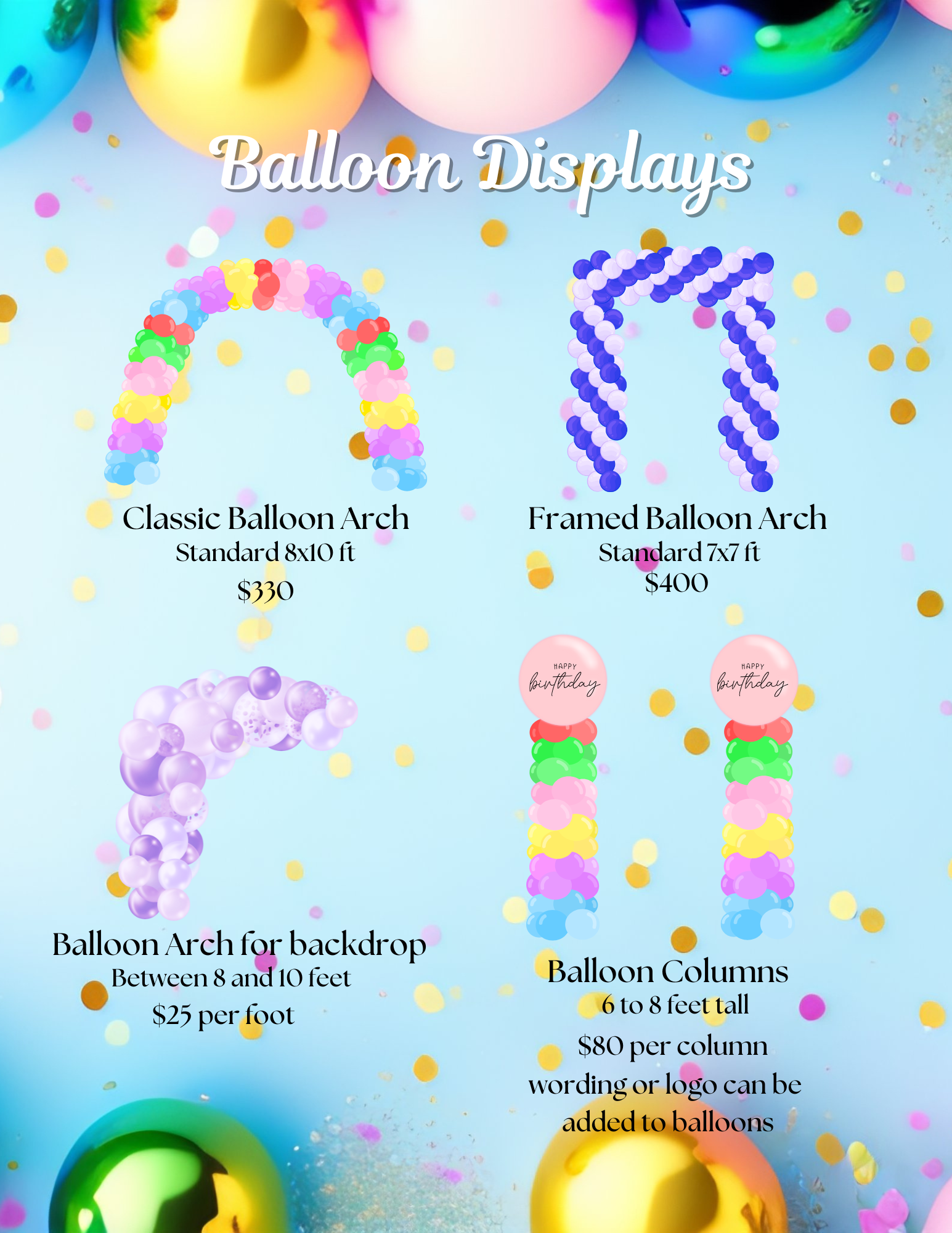 Balloon Displays — Little Rascals Party and Play Centre
