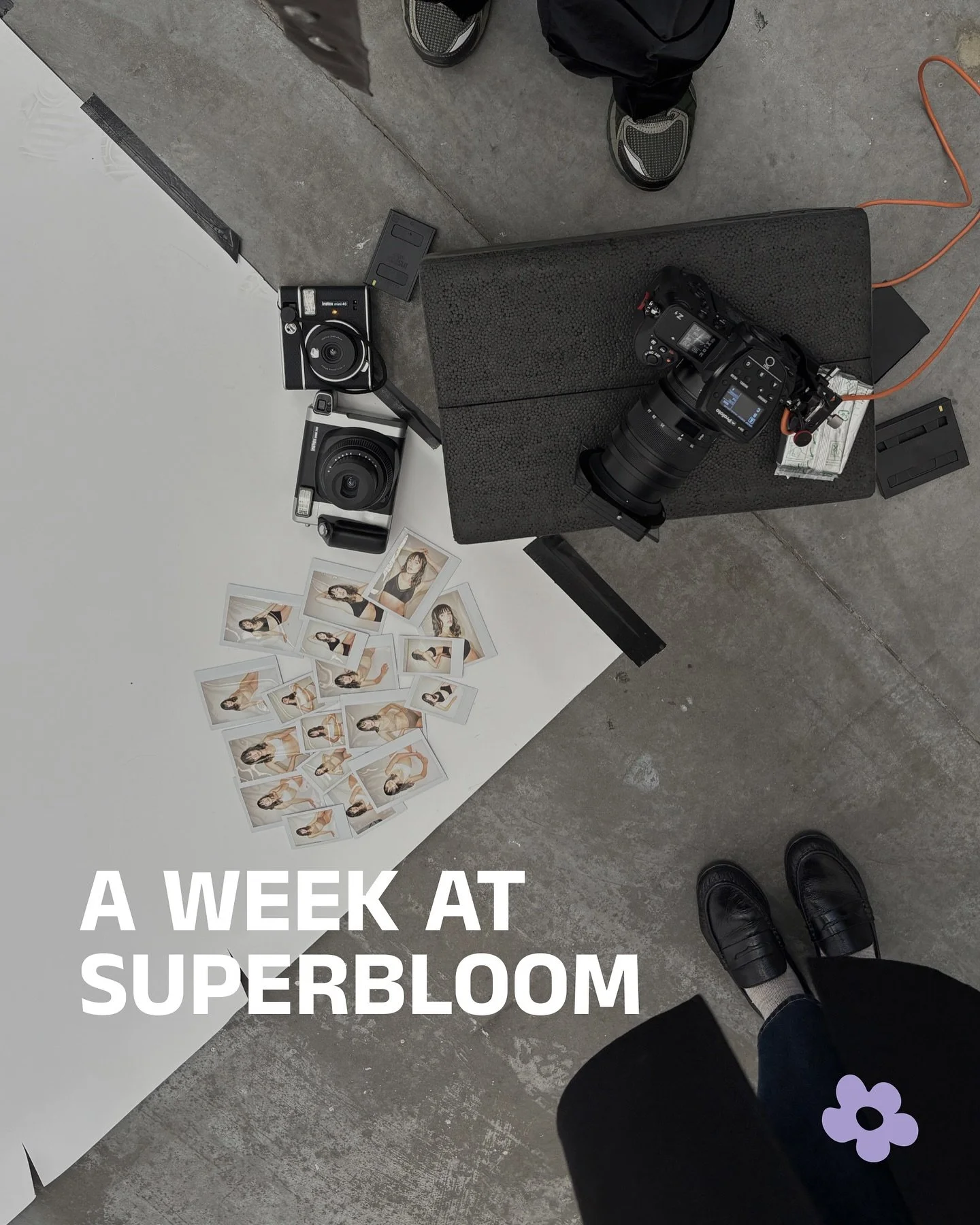 A week at @superbloom__studio 

1: Pre production prep 
2: Sunsets on commute 
3-4: BTS with @brooklynopetaia for an exciting @first.thing project coming soon shot by @iris.and.me 
5: Guess the new colour for @first.thing upcoming collection
6: Addin