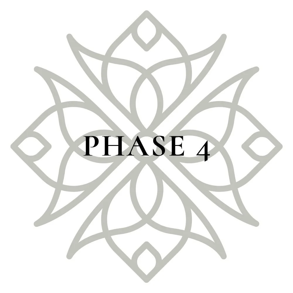 A decorative mandala-like design with the words 'Phase 4' in the center.