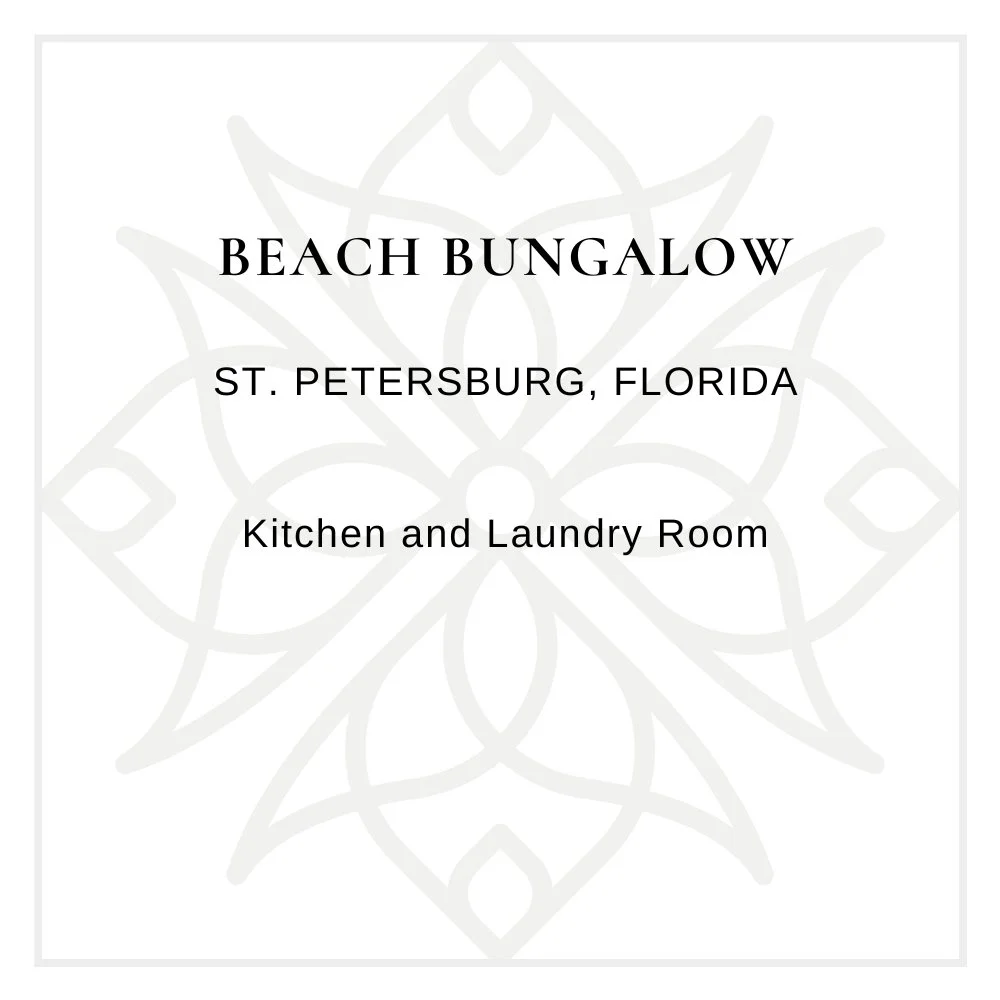 A sign for Beach Bungalow in St. Petersburg, Florida, indicating the kitchen and laundry room.