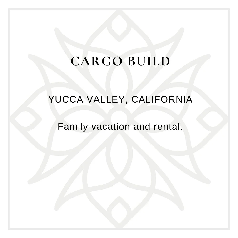 Label for Cargo Build, a family vacation rental in Yucca Valley, California.