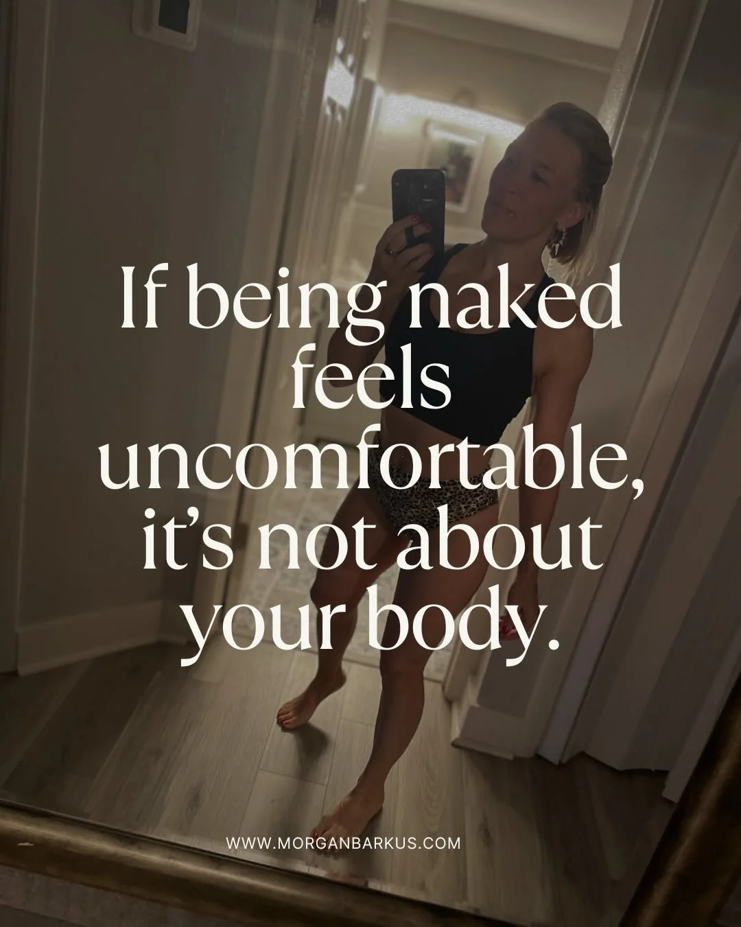 If being naked feels uncomfortable, it&rsquo;s not about your body.

It&rsquo;s about your history.
Family messages.
Religion.
Media.

You were taught to judge your body instead of enjoy it.
To monitor instead of feel.
To tolerate instead of revel.

