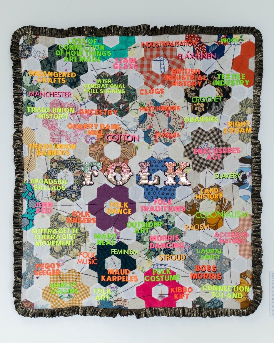 FOLK by @lilycheethamartist, part of our 'Folklore' exhibition, April 2025

It's hard to do this piece justice in a photo but we had to try so you can have a good zoom in there to see all the details! We really loved how this piece encapsulated so ma