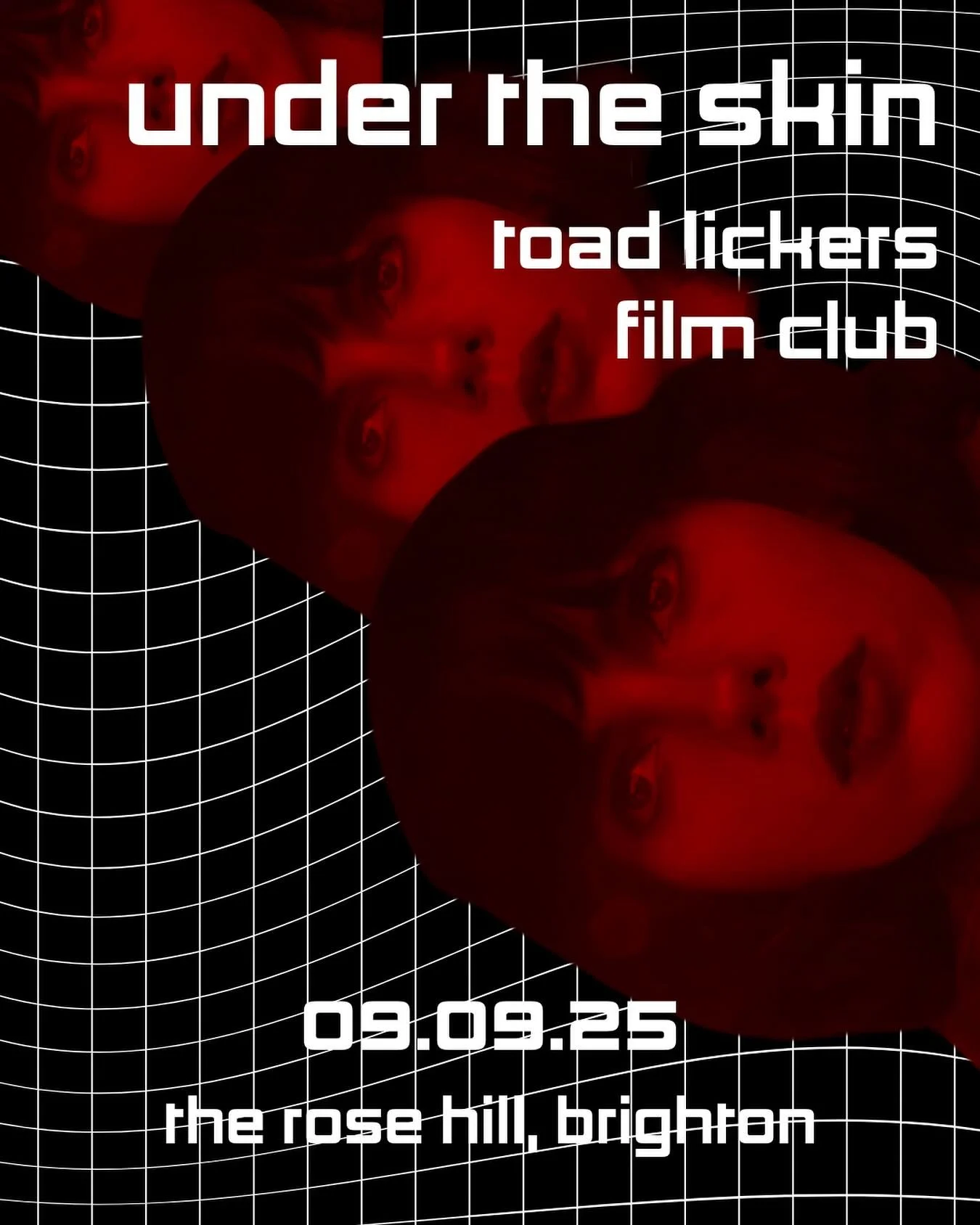 👽 Join us

Toad Lickers Film Club returns with UNDER THE SKIN directed by Jonathan Glazer (ZONE OF INTEREST, SEXY BEAST, BIRTH) 

Filmed in Glasgow using hidden cameras for many scenes UNDER THE SKIN is chilling and ethereal, but still comes into co
