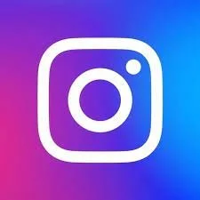 Instagram logo with a gradient purple and blue background