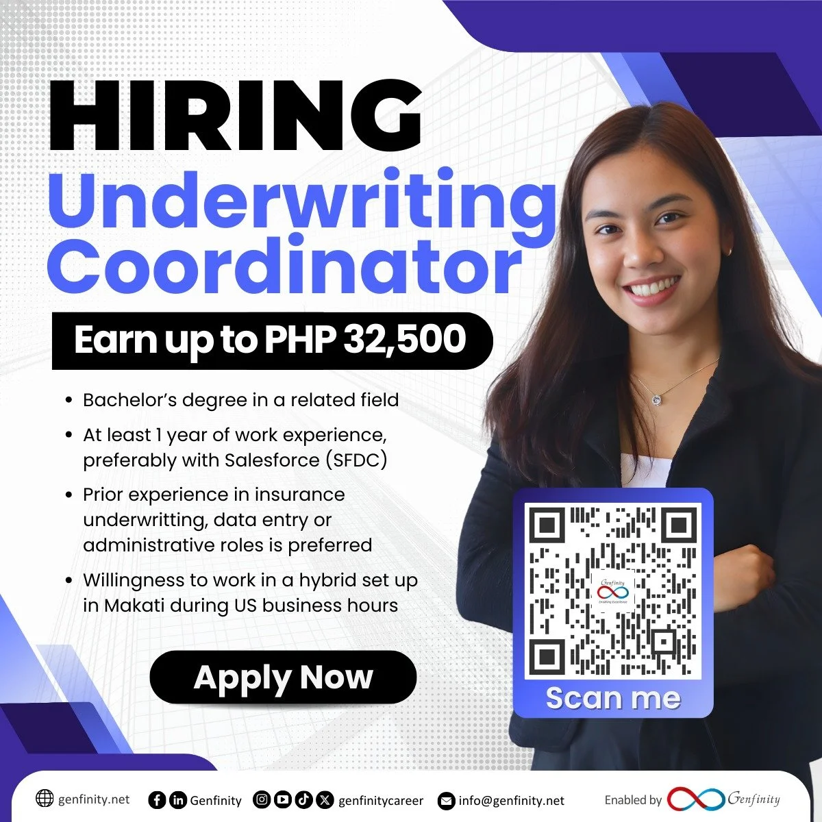 𝗢𝗻𝗲 𝗼𝗳 𝗼𝘂𝗿 𝗖𝗹𝗶𝗲𝗻𝘁𝘀 𝗶𝘀 𝗛𝗶𝗿𝗶𝗻𝗴!

💼 𝗨𝗻𝗱𝗲𝗿𝘄𝗿𝗶𝘁𝗶𝗻𝗴 𝗖𝗼𝗼𝗿𝗱𝗶𝗻𝗮𝘁𝗼𝗿
💰 𝗘𝗮𝗿𝗻 𝘂𝗽 𝘁𝗼 𝗣𝗛𝗣 𝟯𝟮,𝟱𝟬𝟬

✅Bachelor&rsquo;s degree in a related field
✅At least 1 year of work experience, preferably with Salesf