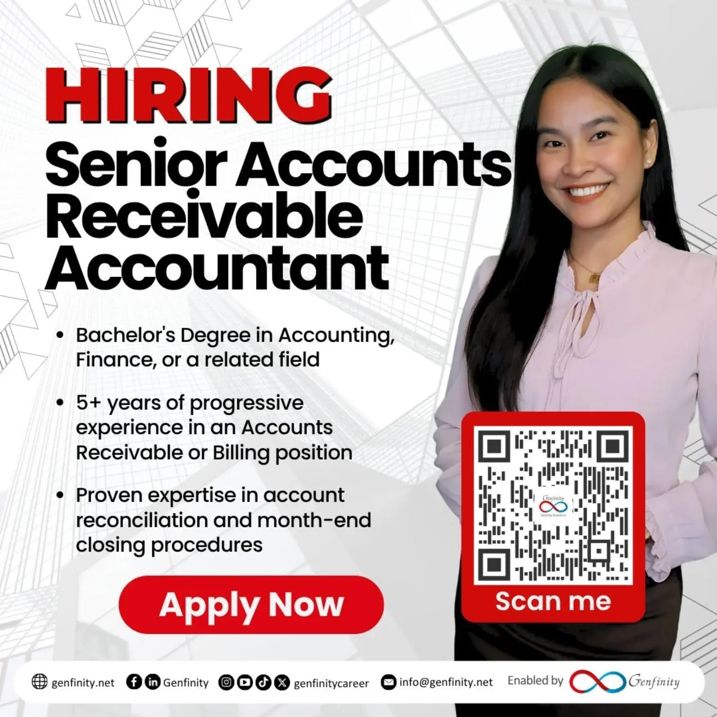 𝗢𝗻𝗲 𝗼𝗳 𝗼𝘂𝗿 𝗖𝗹𝗶𝗲𝗻𝘁𝘀 𝗶𝘀 𝗛𝗶𝗿𝗶𝗻𝗴!🚀

Looking for a sharp, experienced, and driven 𝗦𝗲𝗻𝗶𝗼𝗿 𝗔𝗰𝗰𝗼𝘂𝗻𝘁𝘀 𝗥𝗲𝗰𝗲𝗶𝘃𝗮𝗯𝗹𝗲 𝗔𝗰𝗰𝗼𝘂𝗻𝘁𝗮𝗻𝘁.

🎯 𝗪𝗵𝗮𝘁 𝘄𝗲 𝗻𝗲𝗲𝗱:
✅ Bachelor's Degree in Accounting, Finance, or a