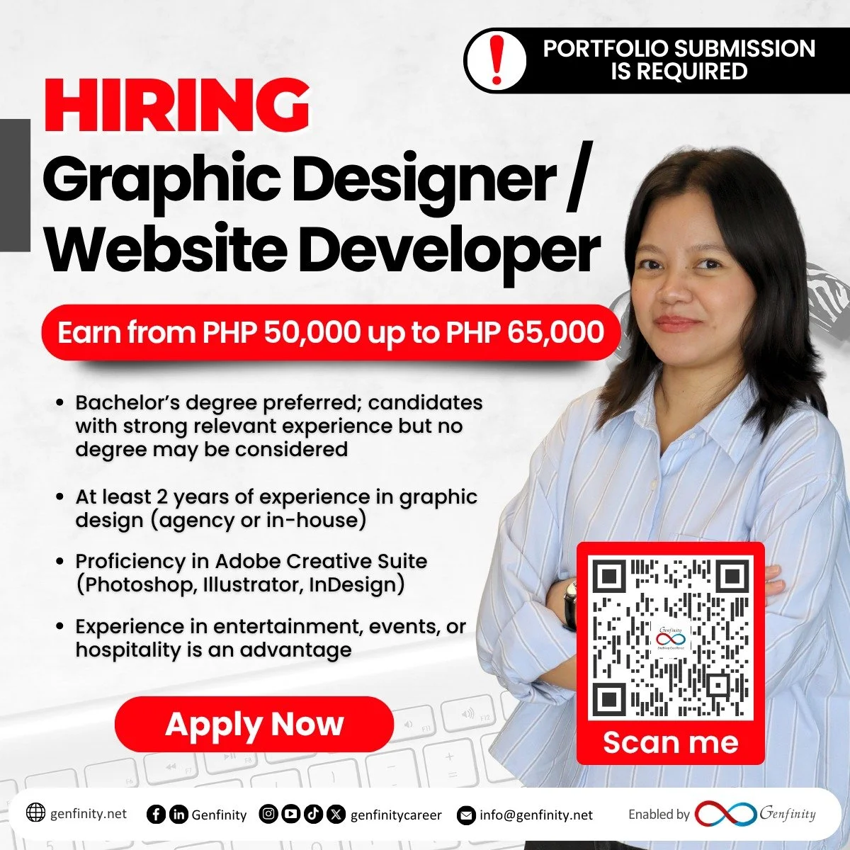 𝗢𝗻𝗲 𝗼𝗳 𝗼𝘂𝗿 𝗖𝗹𝗶𝗲𝗻𝘁𝘀 𝗶𝘀 𝗛𝗶𝗿𝗶𝗻𝗴:

💼𝗚𝗿𝗮𝗽𝗵𝗶𝗰 𝗗𝗲𝘀𝗶𝗴𝗻𝗲𝗿 / 𝗪𝗲𝗯𝘀𝗶𝘁𝗲 𝗗𝗲𝘃𝗲𝗹𝗼𝗽𝗲𝗿 
💰𝗘𝗮𝗿𝗻 𝘂𝗽 𝘁𝗼 𝗣𝗛𝗣 𝟱𝟬,𝟬𝟬𝟬 𝘁𝗼 𝗣𝗛𝗣 𝟲𝟱,𝟬𝟬𝟬
📌𝗣𝗼𝗿𝘁𝗳𝗼𝗹𝗶𝗼 𝘀𝘂𝗯𝗺𝗶𝘀𝘀𝗶𝗼𝗻 𝗶𝘀 𝗿𝗲𝗾𝘂𝗶𝗿𝗲