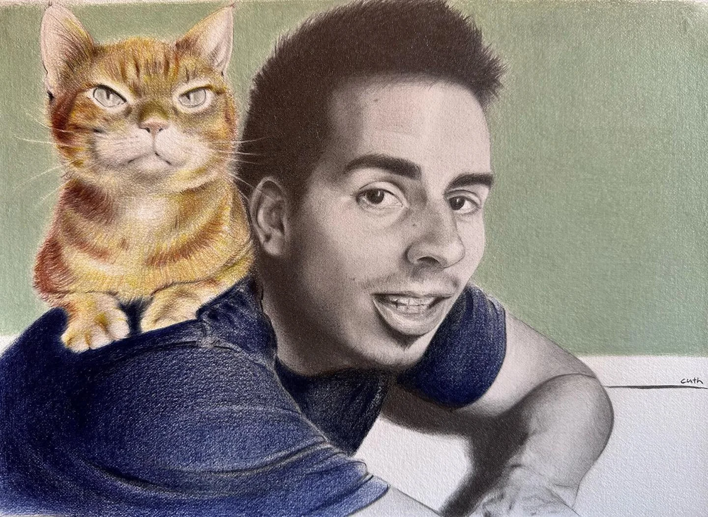 &lsquo;Peti &amp; Schweini&rsquo; 
Pencil on paper, 28x20 cm.
.
.
.
.
.
.
.
.
#pencildrawing #pencilonpaper #pencilportrait #pencilart #catsandhumans #SchweinsteigerTheCat