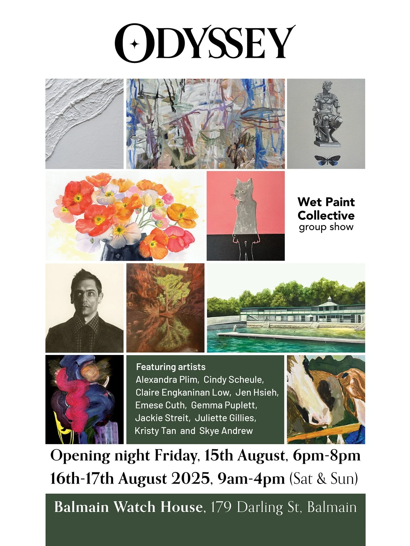 Just 2 more sleeps&hellip;✨💫
Come explore ODYSSEY! Join 10 female artists from Wet Paint Collective in exploring colour and form, landscapes, abstractions, and figurative work.

Featuring: @by_juliette_ @sweetcalamity @clairelow_ @jenhsieh.art @wate