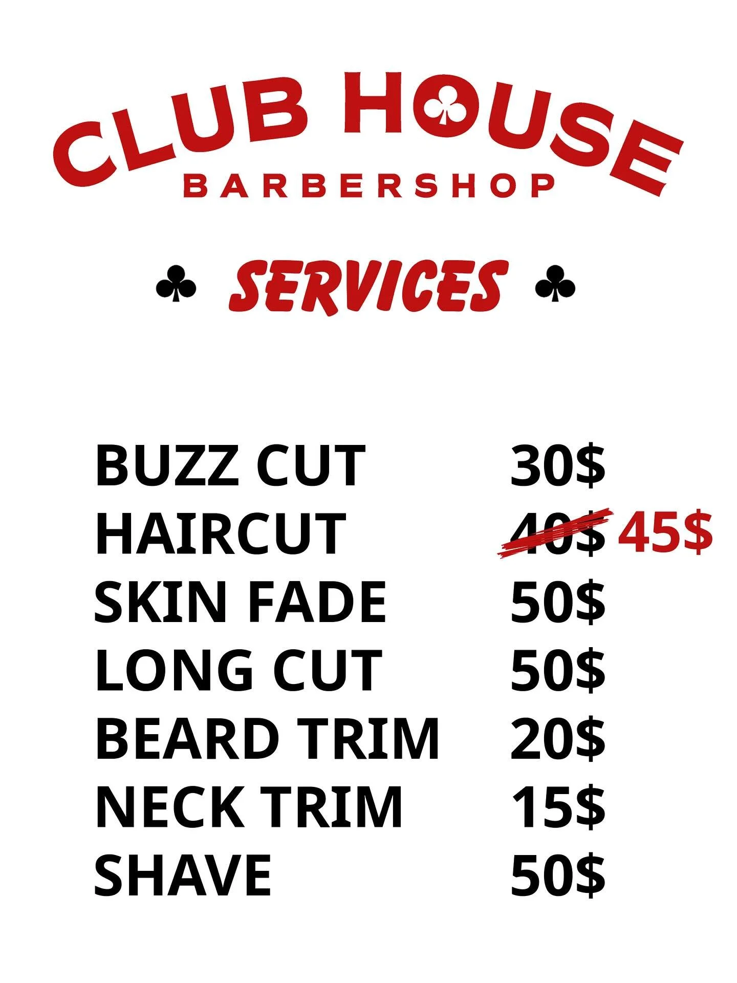 It&rsquo;s that time, prices for haircuts are going up to 45$ starting this Friday! It&rsquo;s been quite a few years since our last price jump and this reflects increased costs of doing business downtown, as well as backs our barbers in their hard w