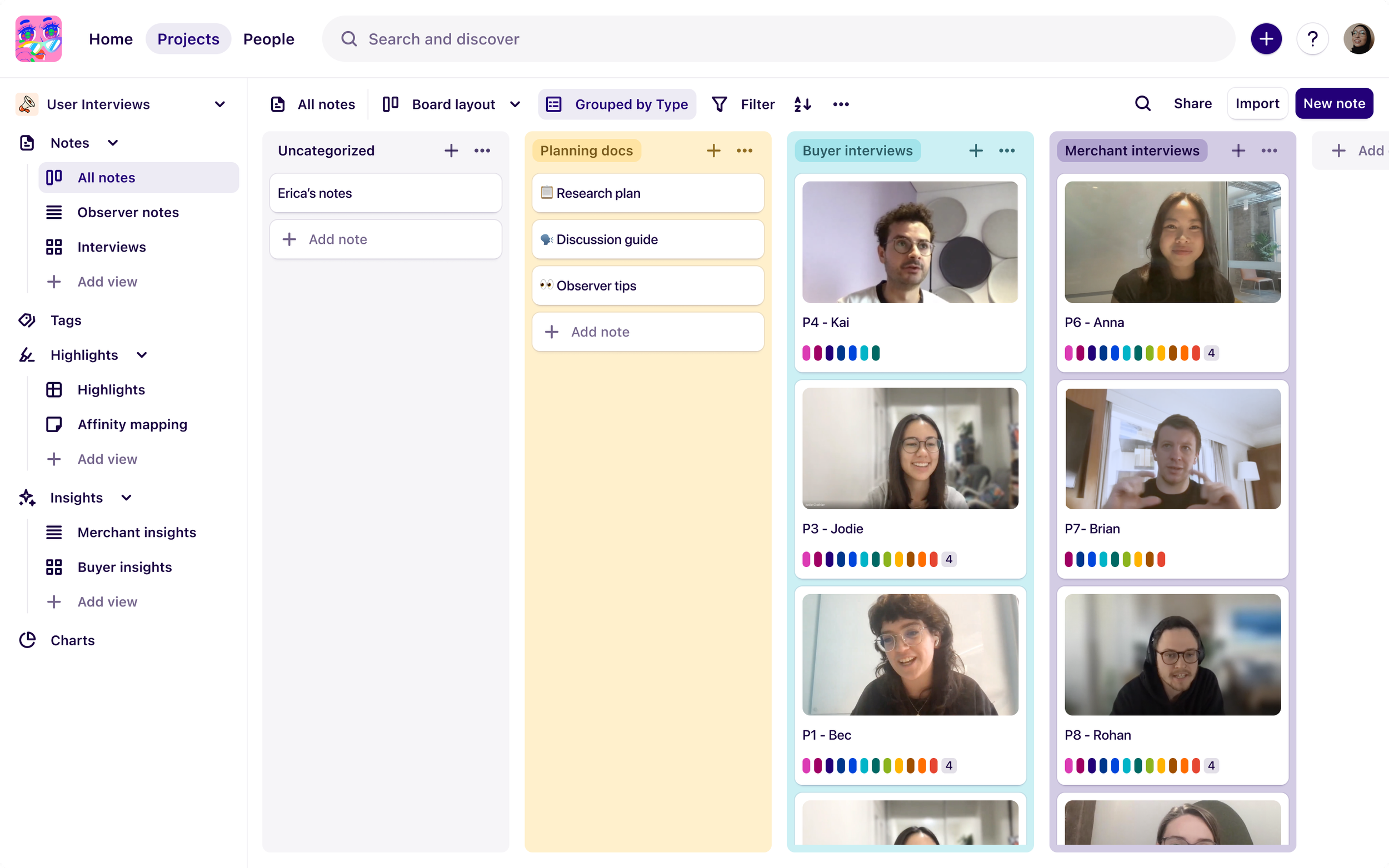 Notes x Board layout