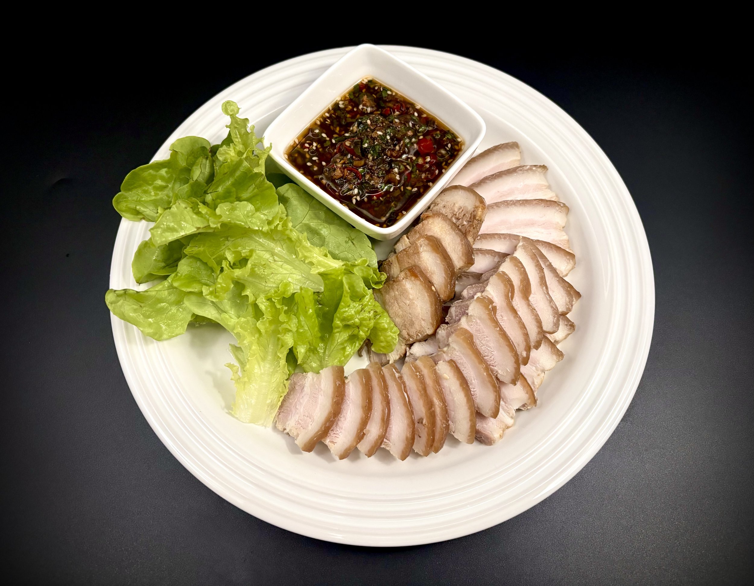 (Expert) Smoky White-Cut Pork Belly with Spicy Sesame Dressing