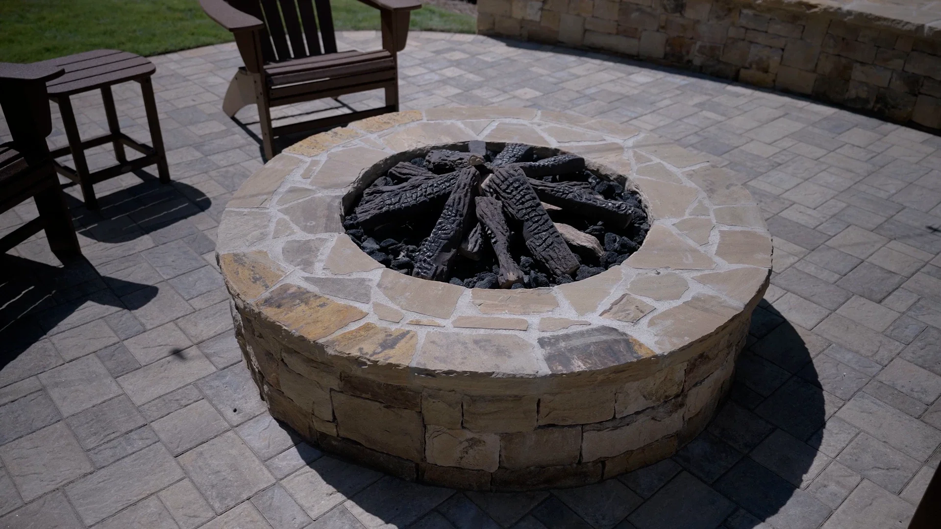 Custom fire pit patio designed for family gatherings in Atlanta, GA