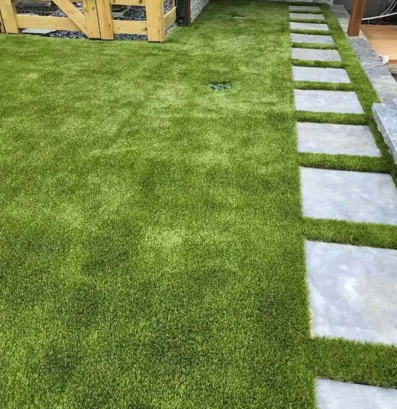 green artificial turf lawn for residential outdoor space