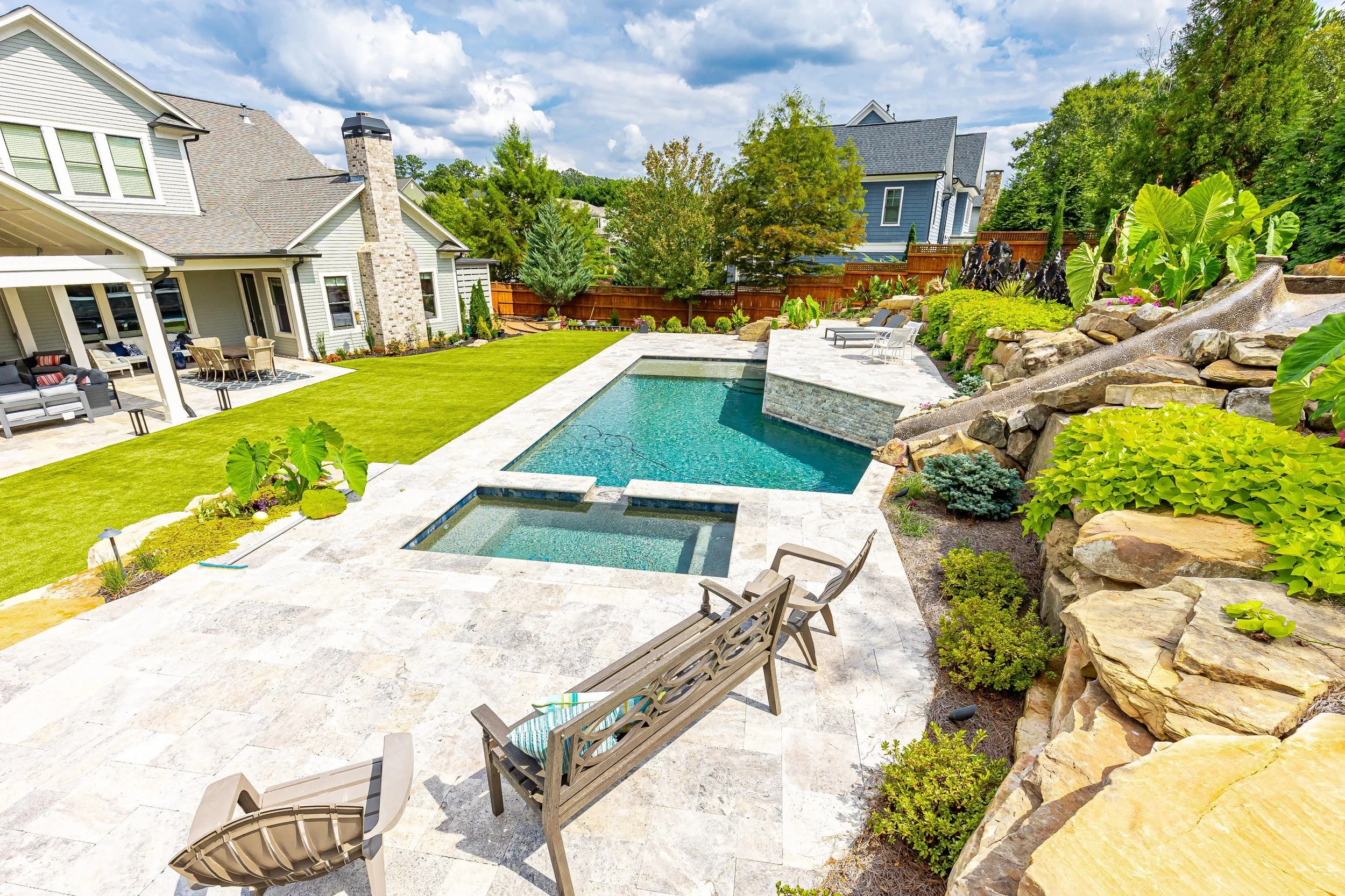 backyard putting green with custom artificial turf