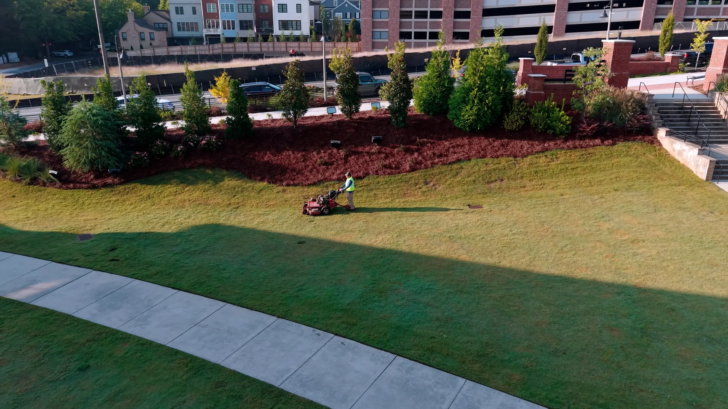 Commercial landscaping and lawn care services for public spaces in Woodstock, GA