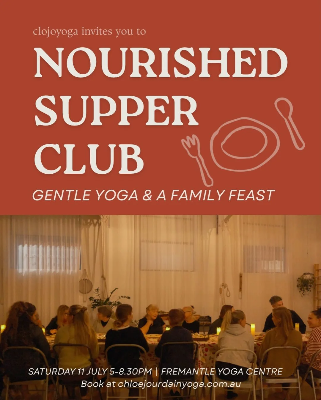 Nourished Supper Club 🍽️

So excited for this one with @sunny.peach.kitchen 

Jess and I had a coffee last week and it was a joy to connect with another soul obsessed with food, art, and holding space for self and others ☺️ 

Saturday 11 July 2026 @
