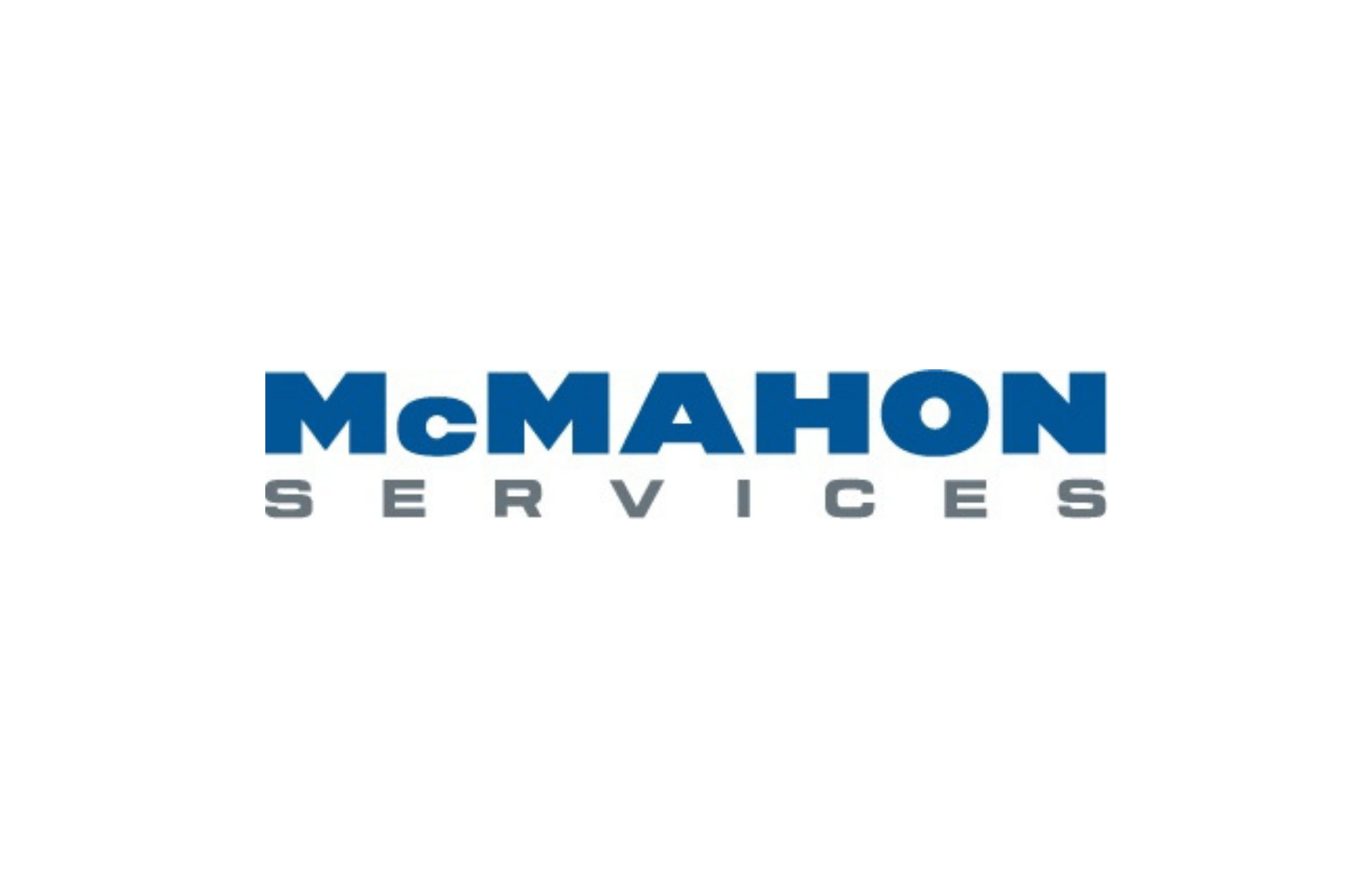 Logo of McMahon Services with blue and gray text on a white background.
