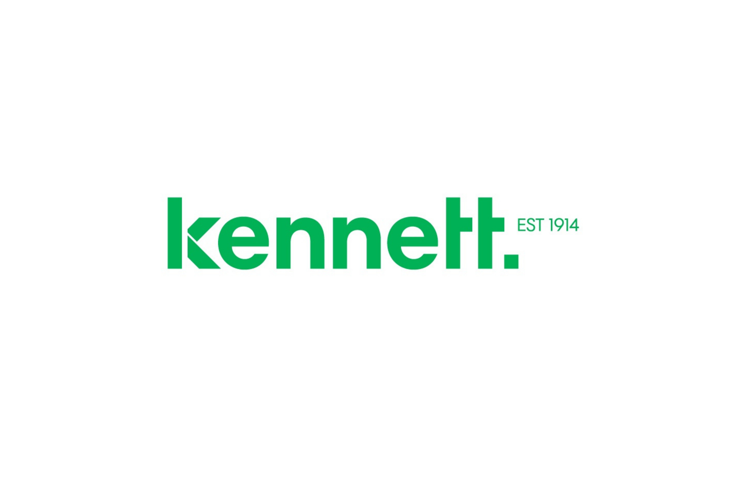 Green logo with the text 'kennett.' and 'EST 1914' on a white background.