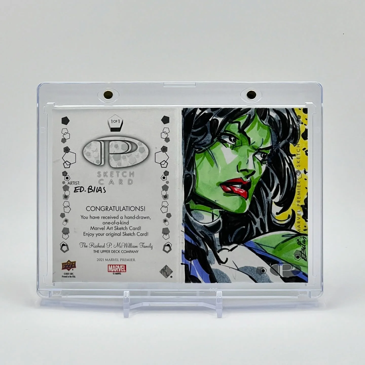 Welcome to Psyched Collectibles! 

We&rsquo;re excited to share some of our collections, and we hope to meet like-minded card enthusiasts and community here! 🌱🦸🏻&zwj;♀️

She-Hulk Marvel Premier Dual Panel Sketch Booklet 
(Private Collection) 

#ma