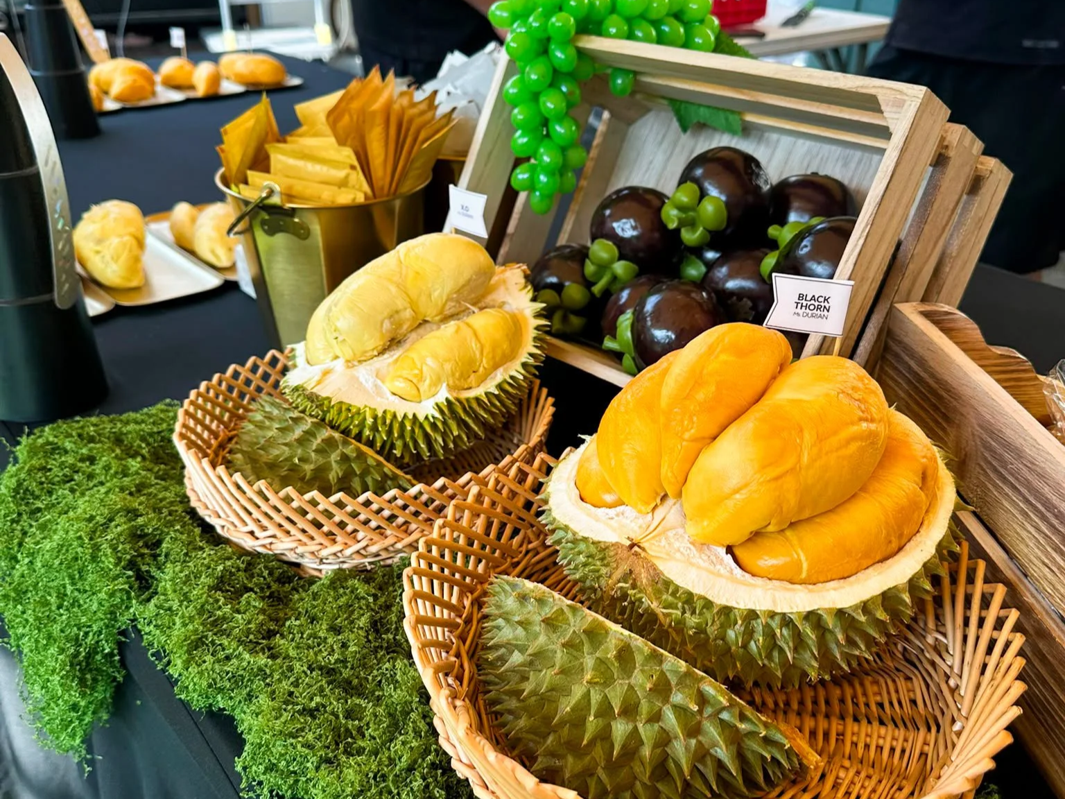 different types of durians are served during the durian party at Ms Durian