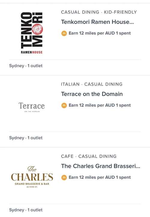 20x bonus points promo on the Good Food Dining Card