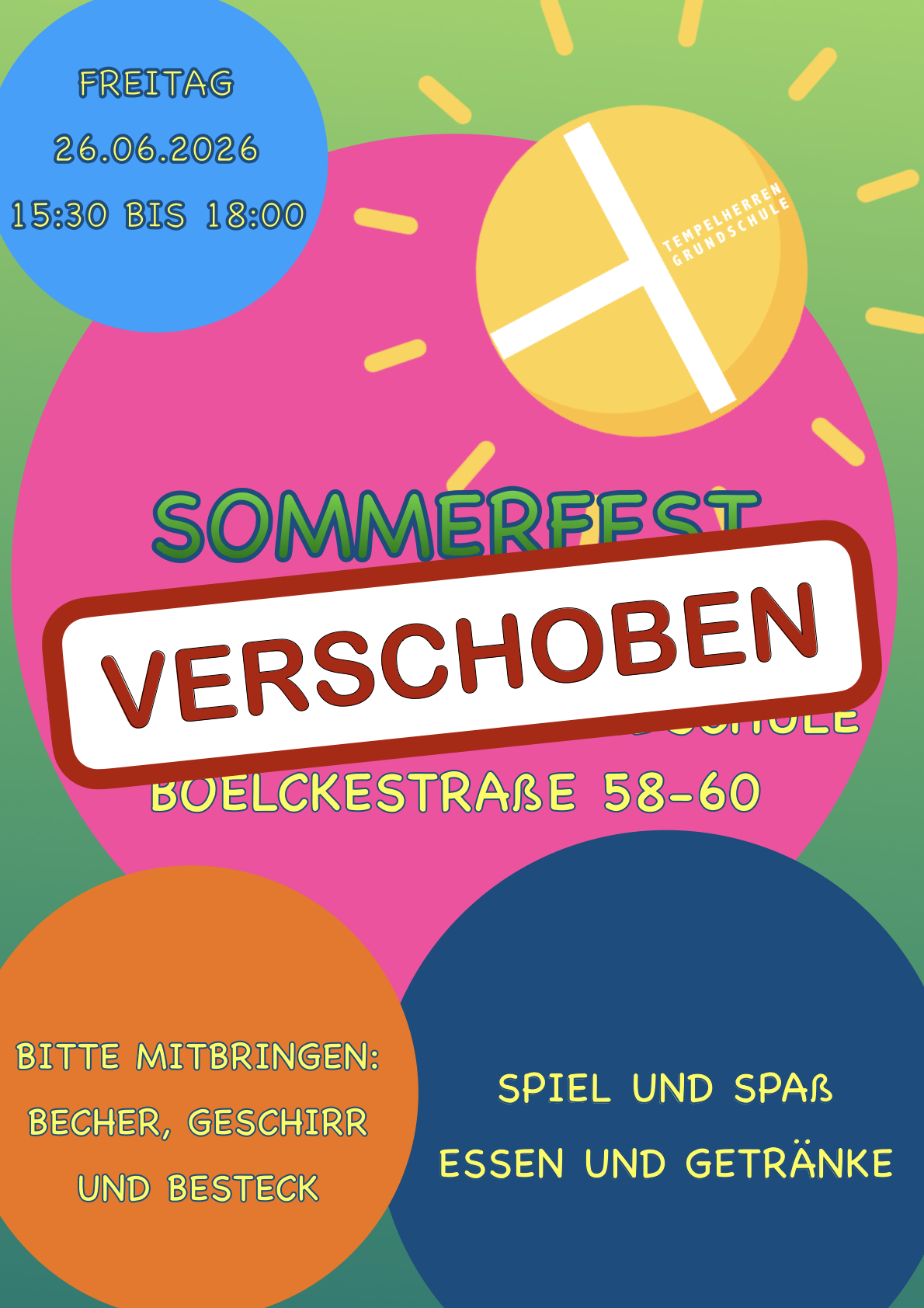 Sommerfest verschoben