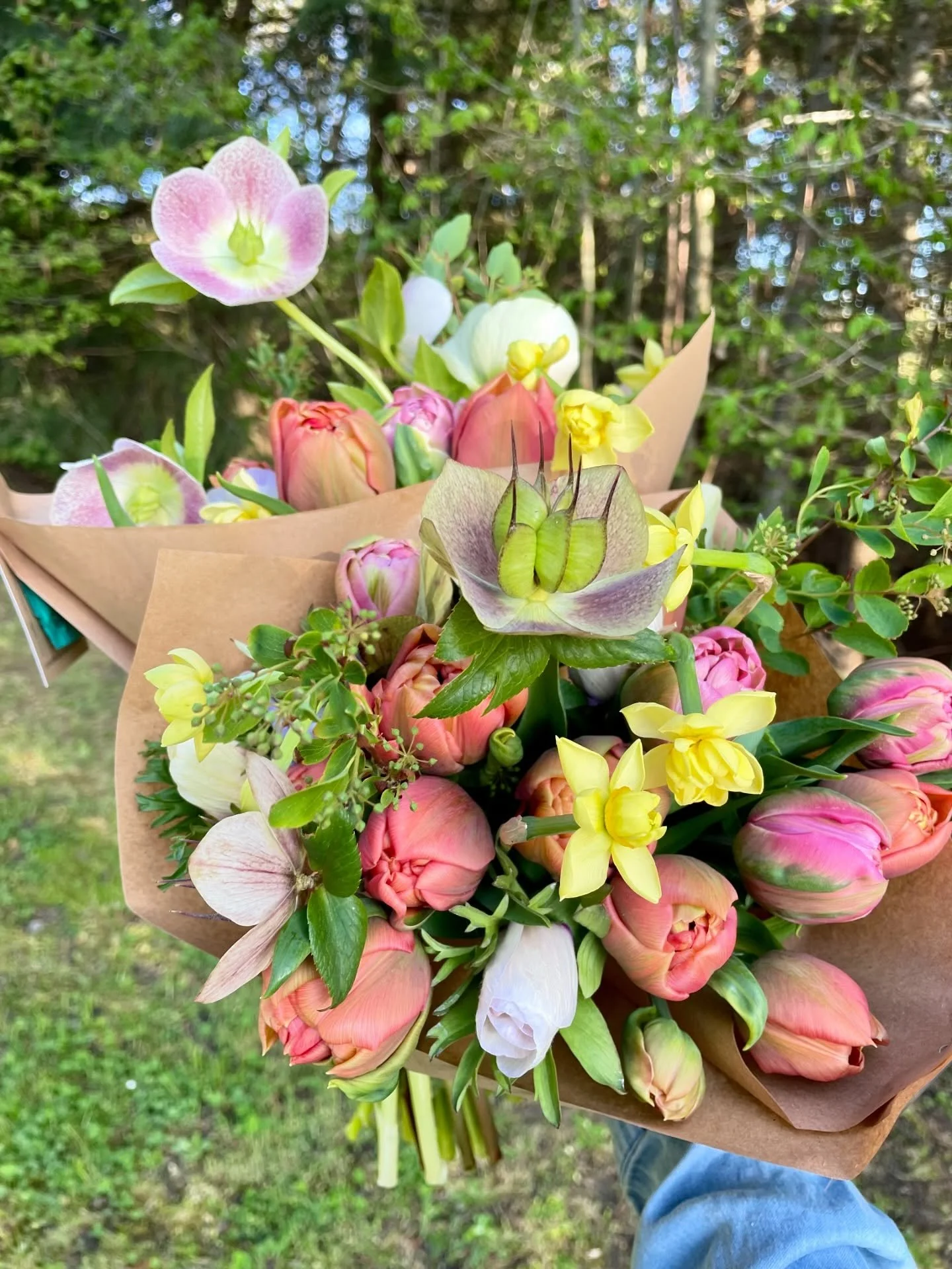 ✨ BOUQUETS DE TULIPES ✨
C&rsquo;est la pleine saison des tulipes &agrave; Saint-Bonnet-le-Bourg ! Mais aussi des an&eacute;mones et des renoncules. 
Je vous propose de belles tulipes doubles cette semaine dans vos bouquets mixtes, &agrave; partir de 