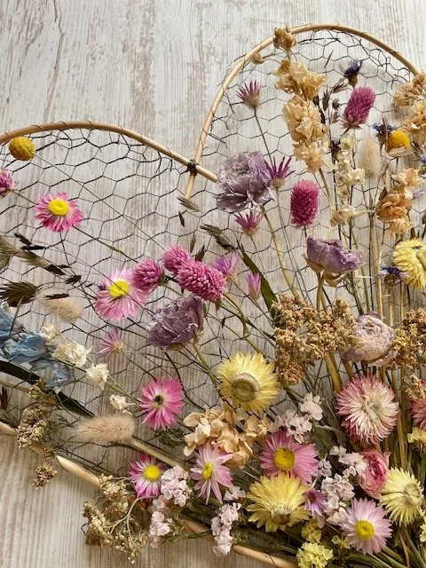 Tableau de fleurs séchées "Cœur fleuri" ~ SUR COMMANDE
