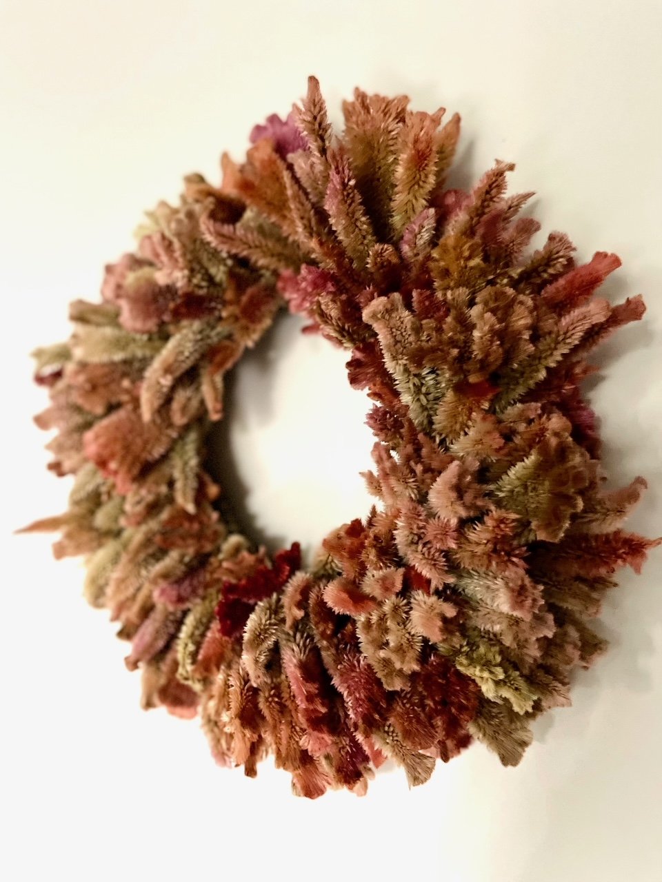 Couronne de fleurs séchées "Corail"