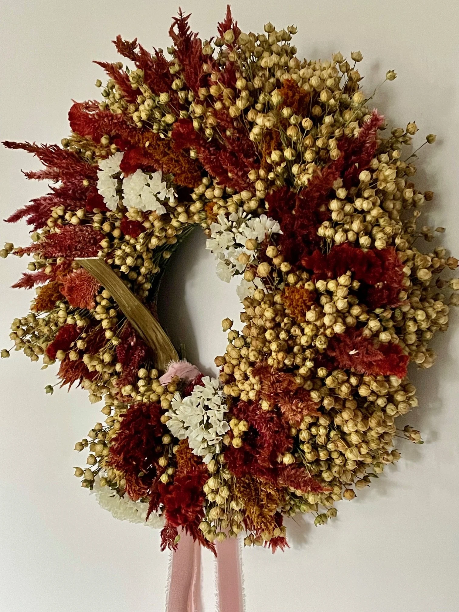 Couronne de fleurs séchées "Festive"