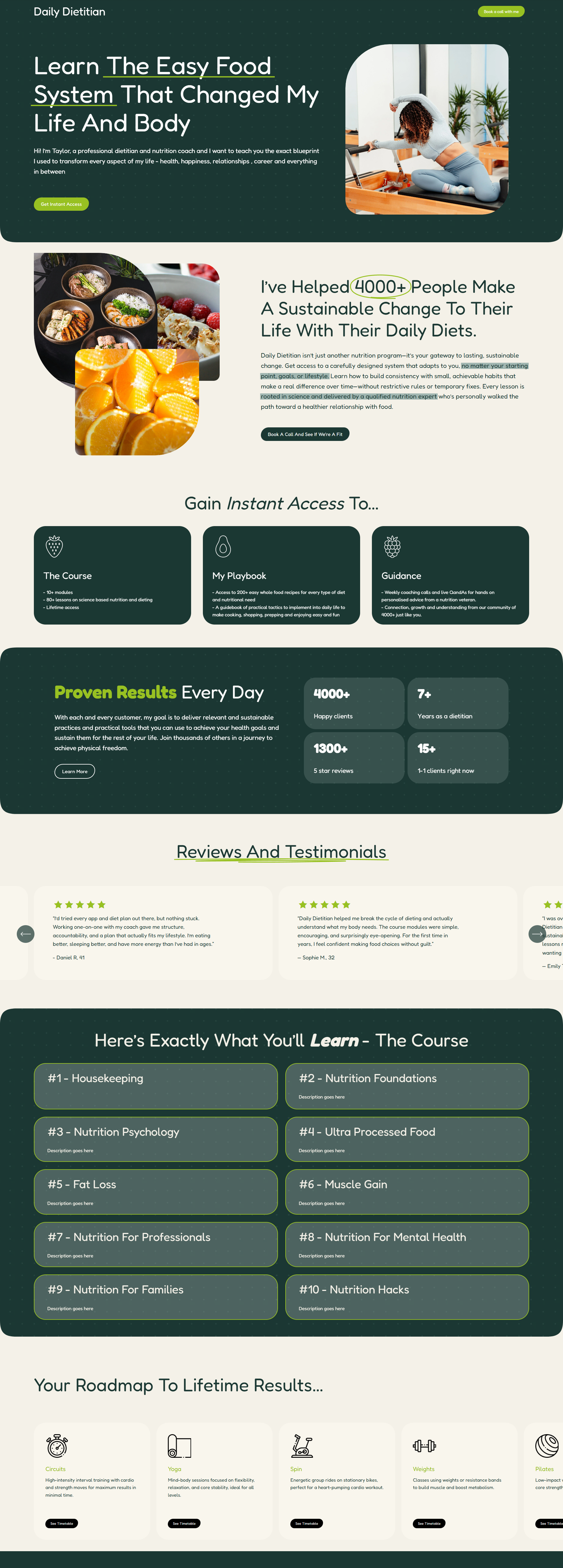 Homepage of Promise Frame Studio, featuring a black-and-white image of a bride, navigation menu, booking button, section about services, a gallery of wedding photos, client reviews with star ratings, and contact information.