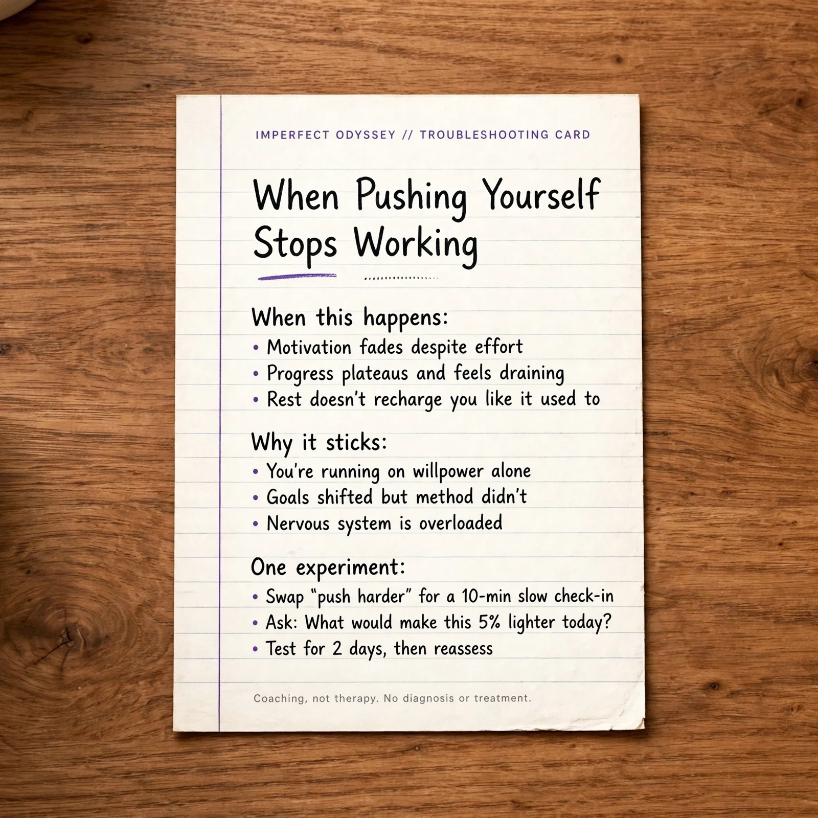 When Pushing Yourself Stops Working