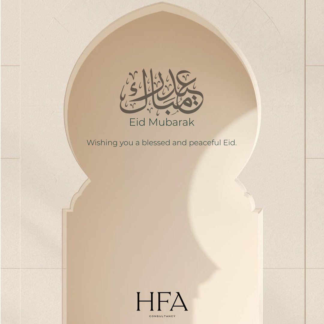 HFA Consultancy wishes you a blessed and peaceful Eid with your loved ones 🌙⁠
⁠
#hfaconsultancy #eidaladha