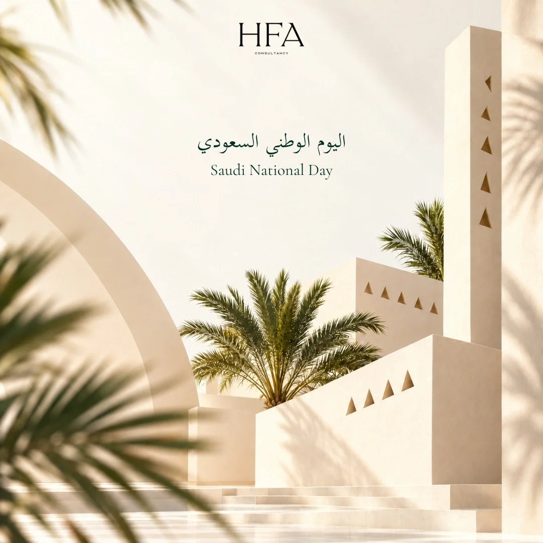 Celebrating Saudi National Day and the Kingdom&rsquo;s rich heritage, remarkable progress and enduring spirit. May the Kingdom always remain protected, prosperous and united.⁠
⁠
Happy Saudi National Day. 🇸🇦⁠
⁠
#HFAConsultancy