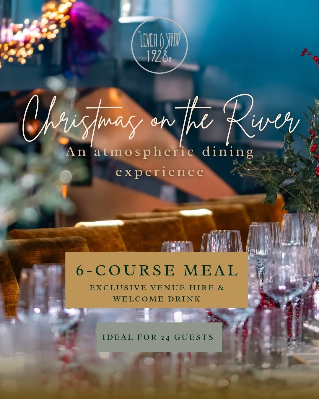 Christmas at Leven is Strijd

Celebrate the festive season with an exclusive dining experience aboard our beautifully restored Dutch barge on the Medway Estuary.

Our Christmas dining package includes:
&bull; Exclusive hire of the barge and adjoining