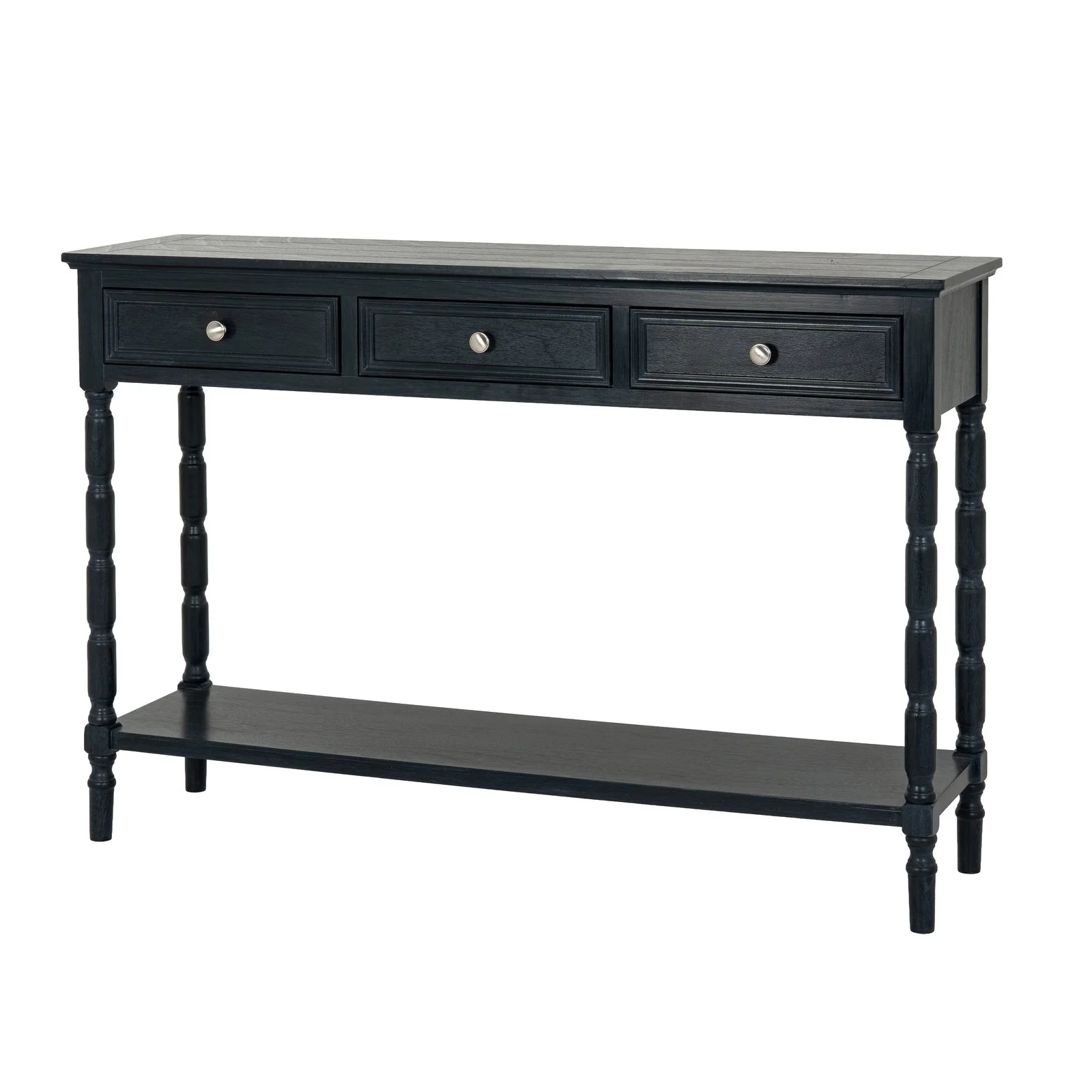 black contour collection 3 drawer console table hallway