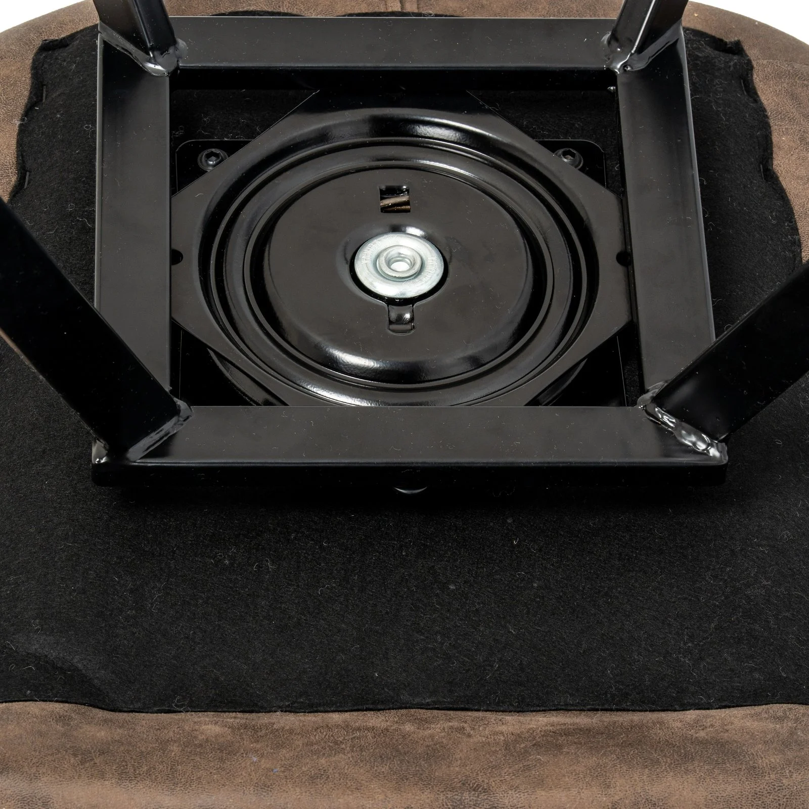 malmo brown coffee leather swivel dining chair industrial