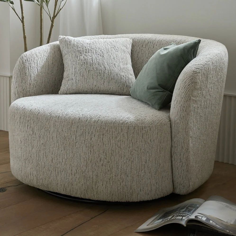 natural white beige sorely swivel chair armchair