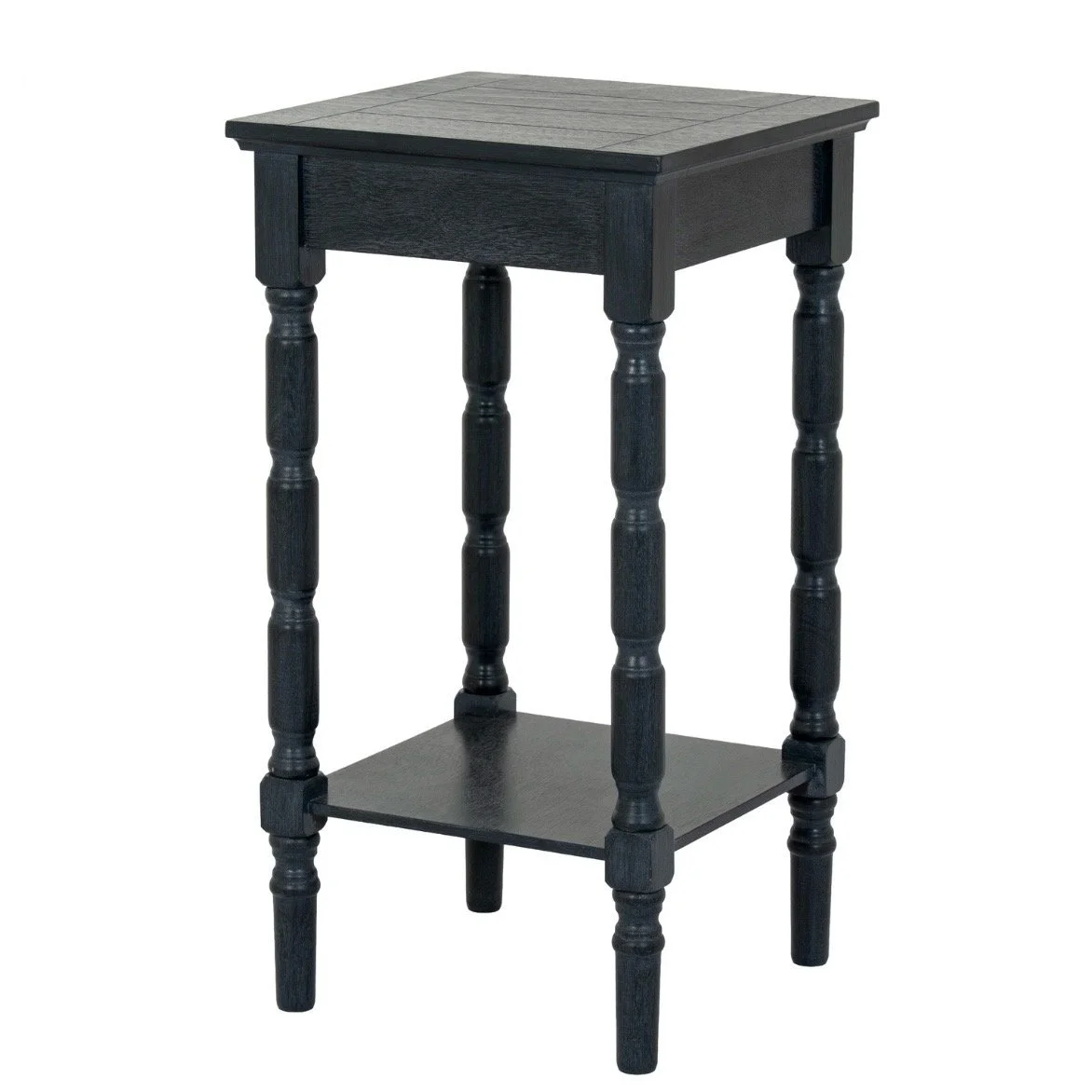 black wood wooden contour collection side table