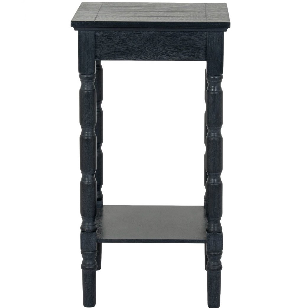 black wood wooden contour collection side table