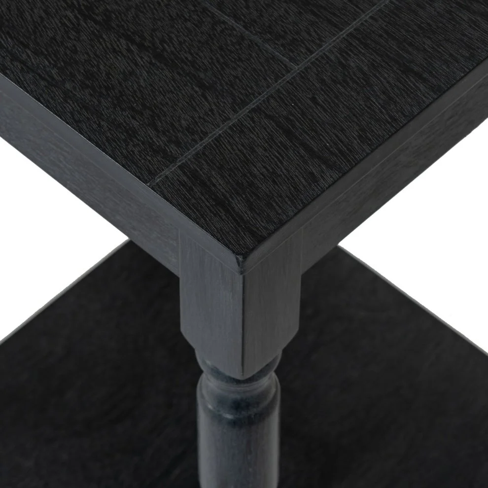 black wood wooden contour collection side table