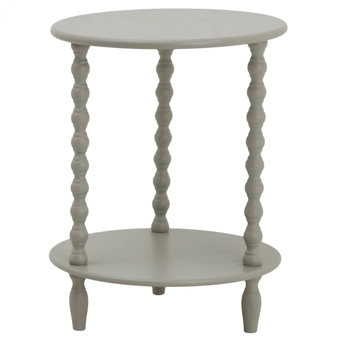 the Camden collection round side table grey bobbin