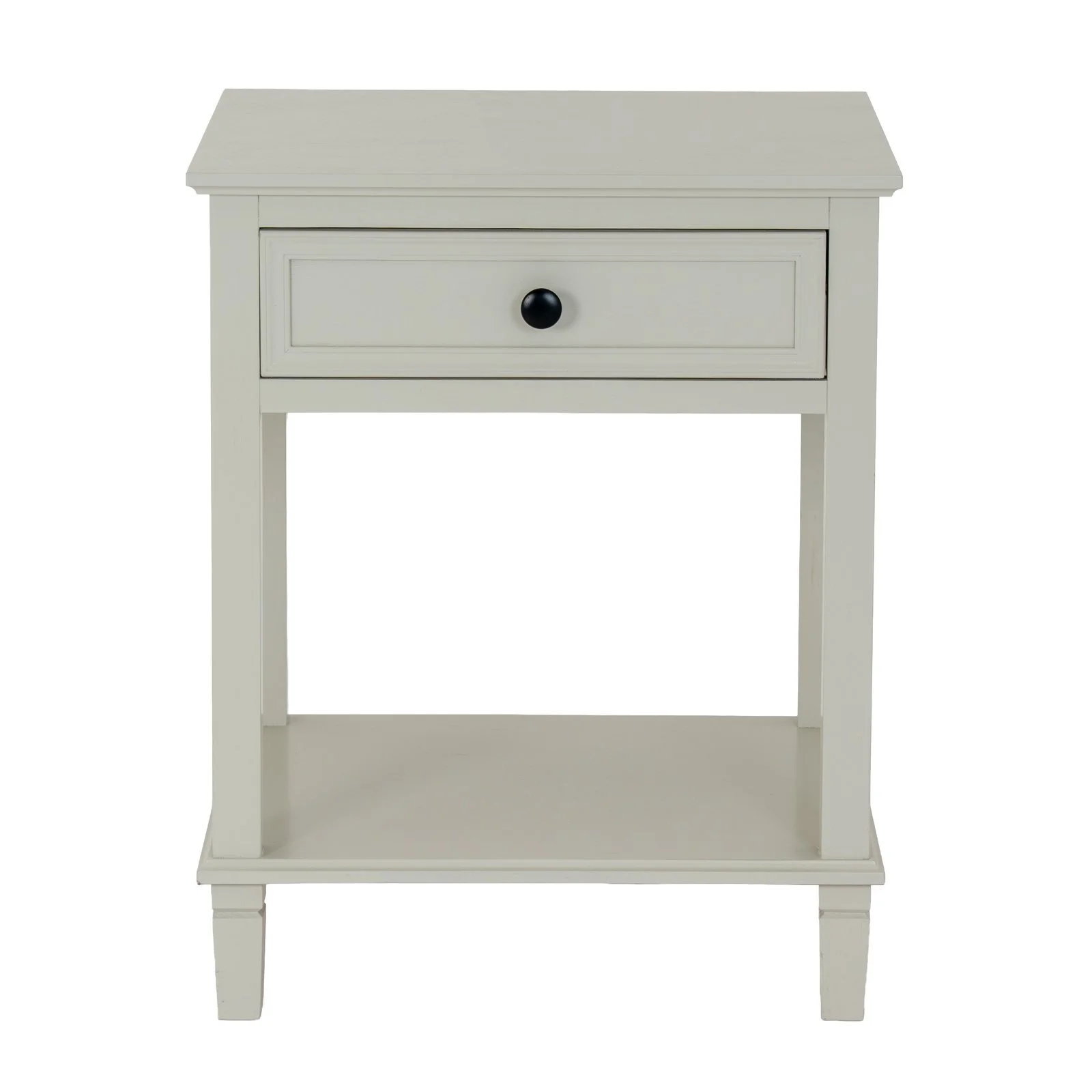 white cream belmont collection 1 drawer side table