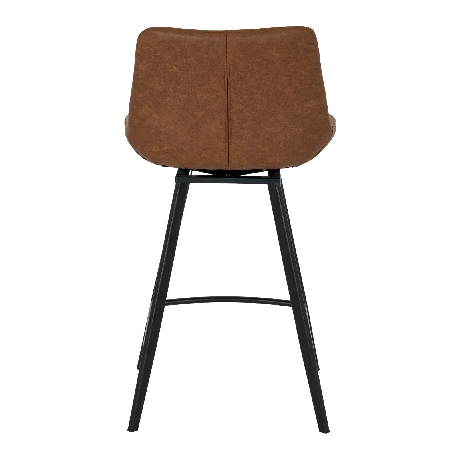 Malmo tan swivel bar stool counter leather brown industrial